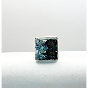 Vintage Gray Pietersite .925 Stone Ring Sz 9 - 9.19 Grams 13.16" Long